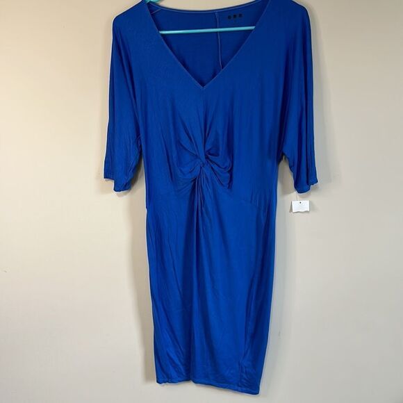 Three Dots Refined Jersey Knot Dress NWT - Picture 3 of 7